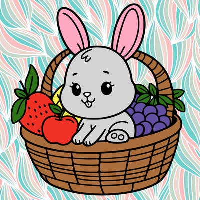 bunny in a fruit basket