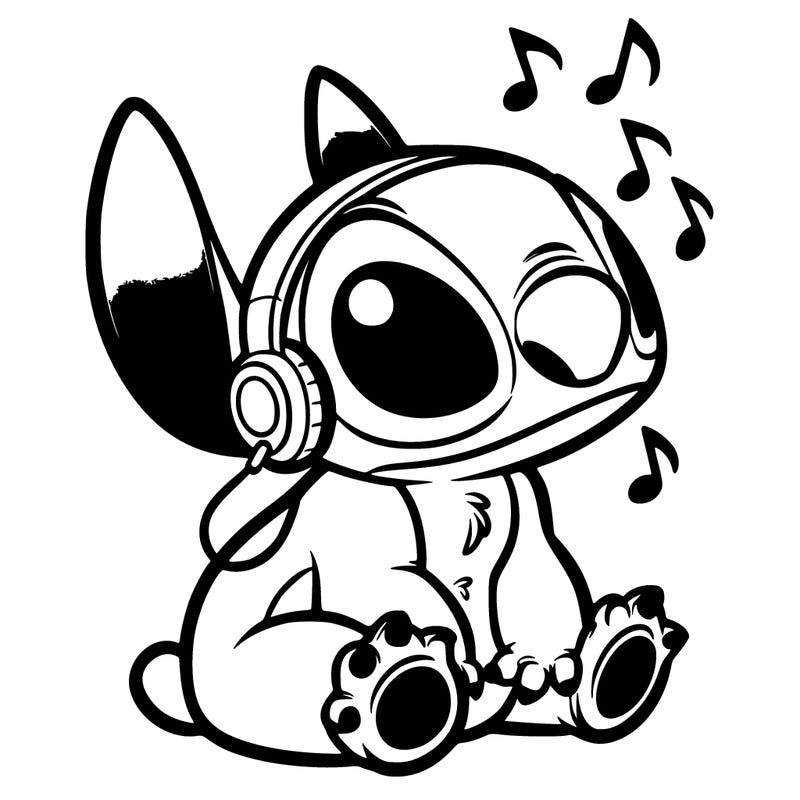 stitch listening to music