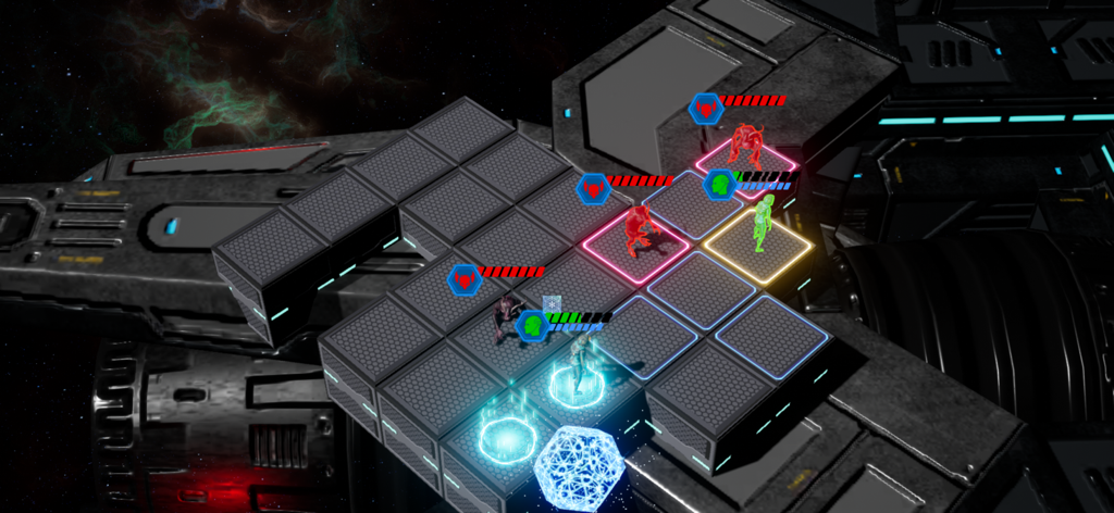 Taurus War 2 0 99 - A turn-based strategy gameplay scene from Taurus War 2 0 99 showing units on a grid battlefield in space.