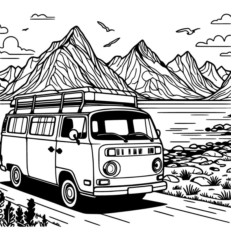 camper van on lofoten, norway