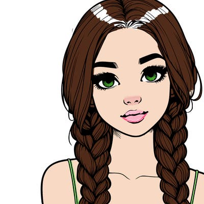 realistic girl with braids