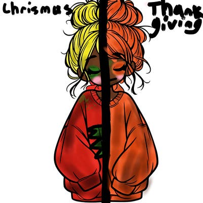 girl with baggy sweatshirt and messy bun