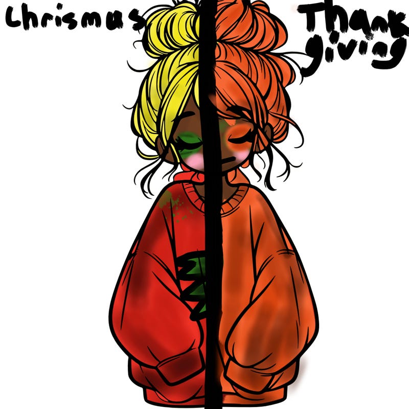 girl with baggy sweatshirt and messy bun