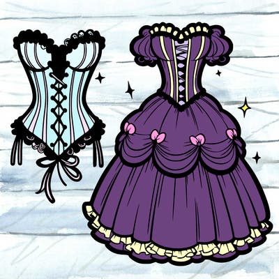 corset and big dress