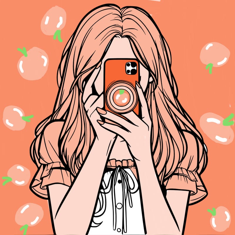 a realistic girl holding her phone taking pictures