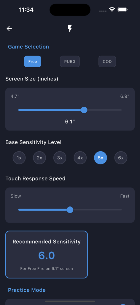 Goxit FF Tool - Goxit FF Tool app sensitivity calculator screen for Free Fire gaming settings
