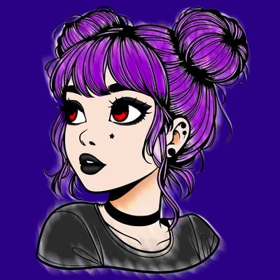 realistic girl with spacebuns