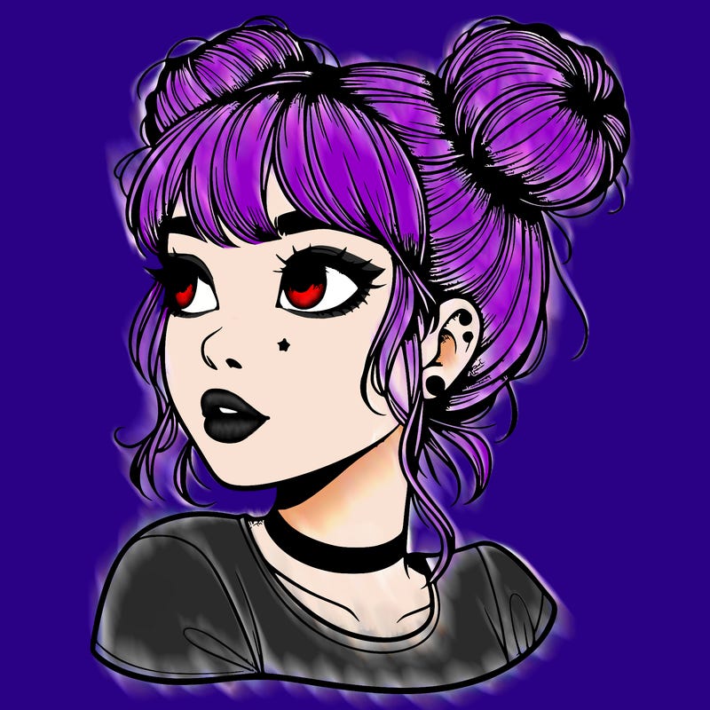 realistic girl with spacebuns