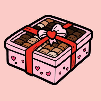 a box of chocolate for valentines day