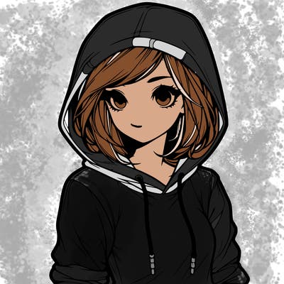 realistic girl with hoodie