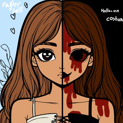 realistic girl split