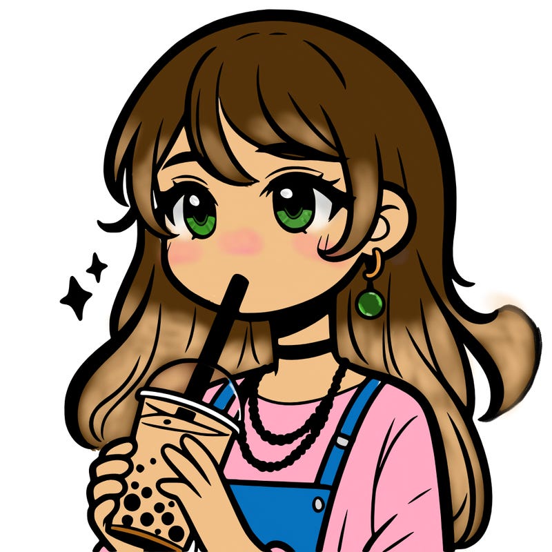 teenage girl drinking boba