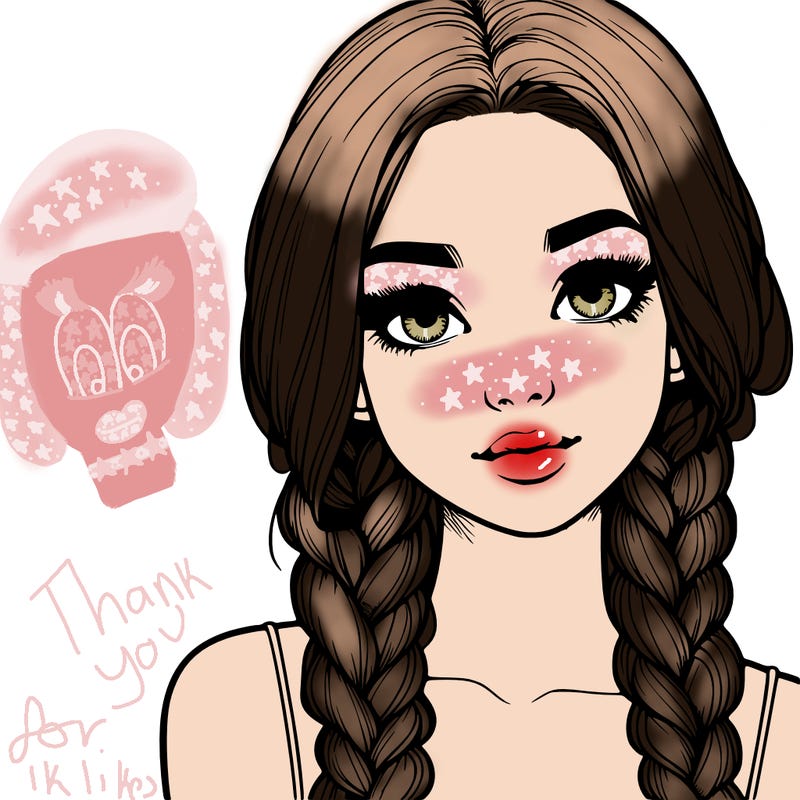 realistic girl with braids