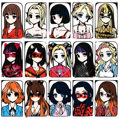 girls that look diffrent anime