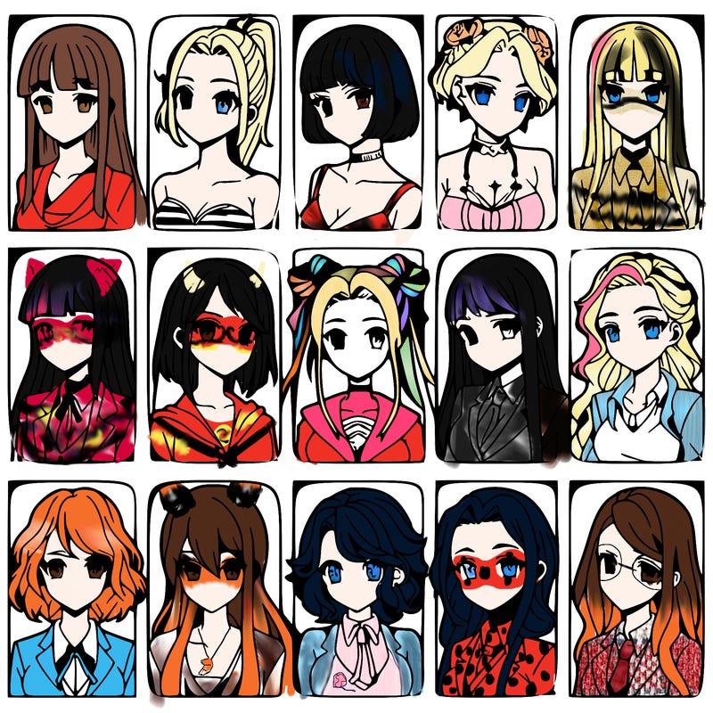 girls that look diffrent anime