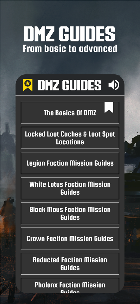 List of Call of Duty DMZ faction mission and gameplay guides