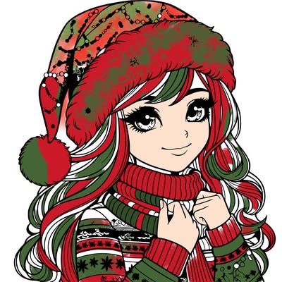 realistic christmas girl