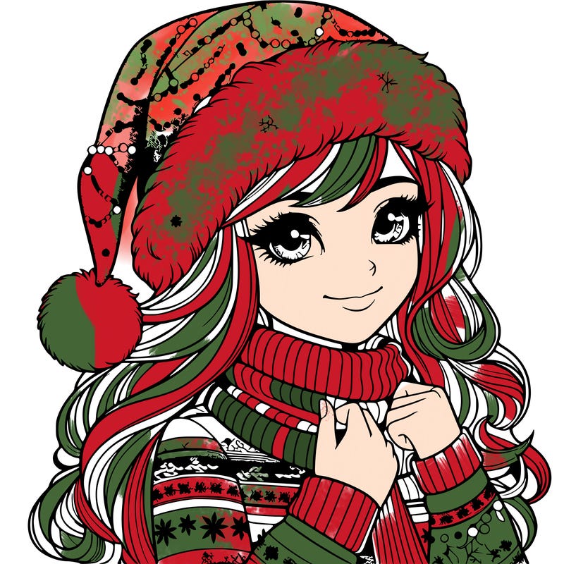 realistic christmas girl