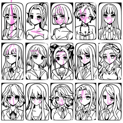 girls that look diffrent anime