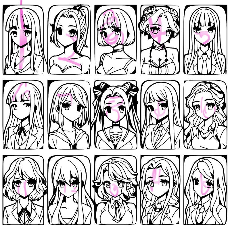 girls that look diffrent anime