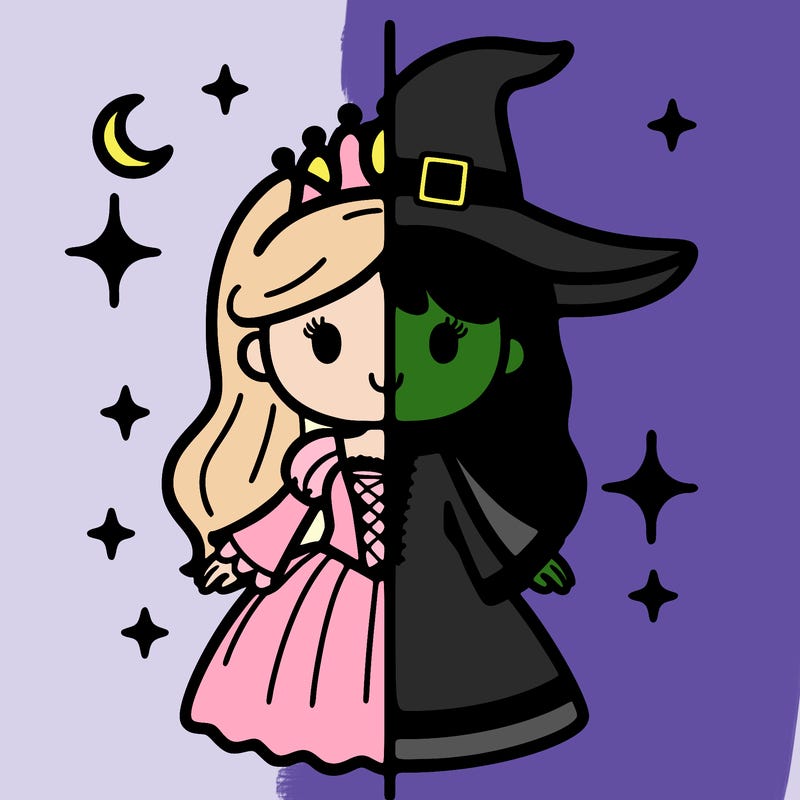 split princess and witch
