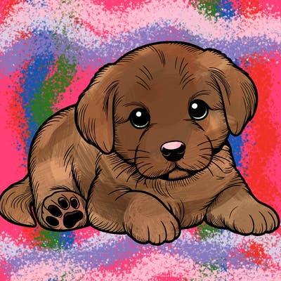 a cute realistic puppy