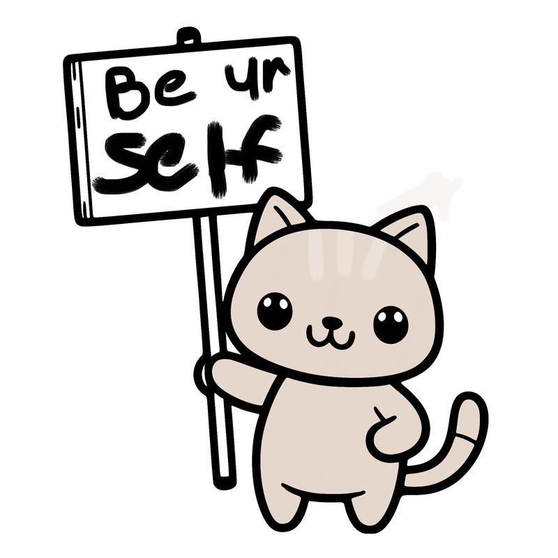 cat holding a sign