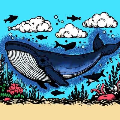 realistic whale