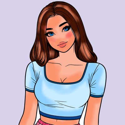 realistic girl with crop top