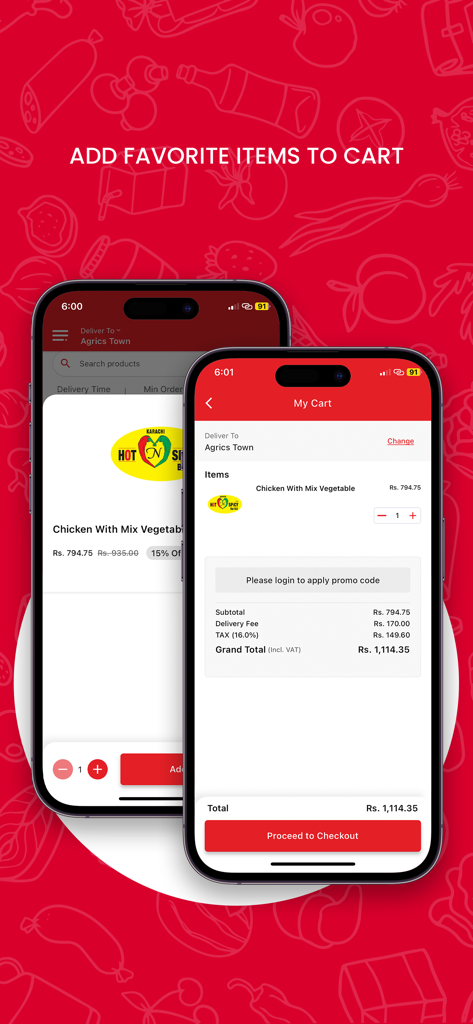 Karachi Hot n Spicy - Shopping cart and product details on Karachi Hot n Spicy iPhone app