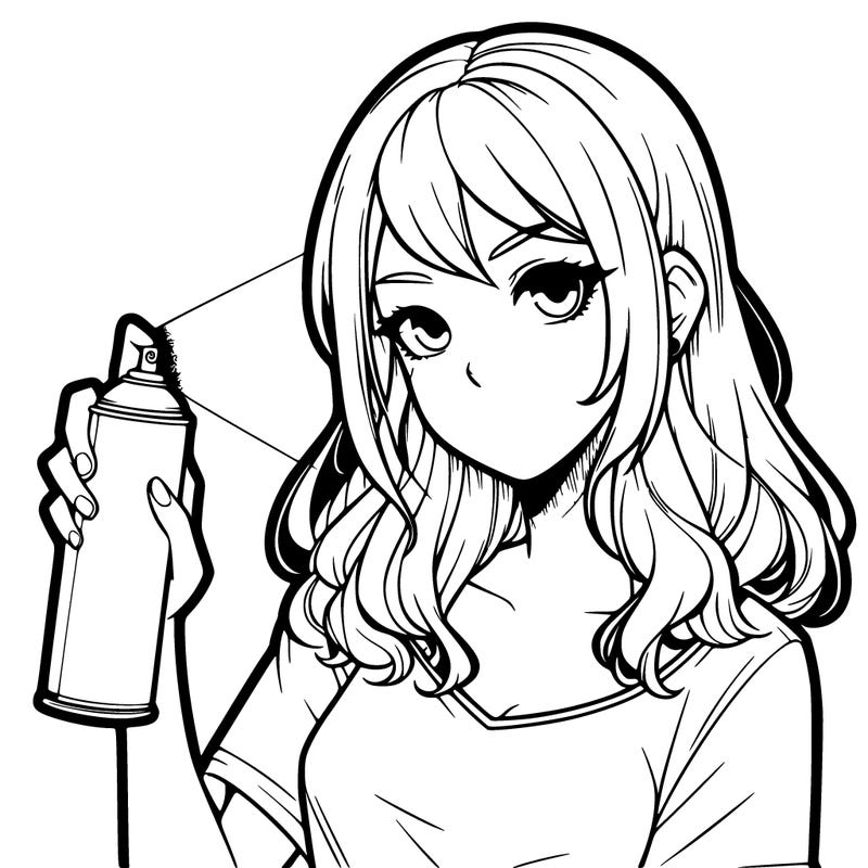 a realistic girl spray paint