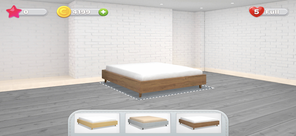 Home Decor - Interior Design - Selecting a 3D bed style for a bedroom makeover in the Home Decor interior design app