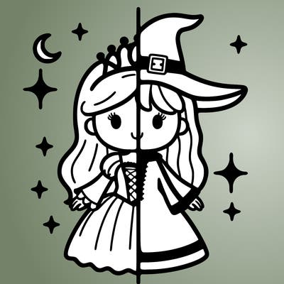 split princess and witch