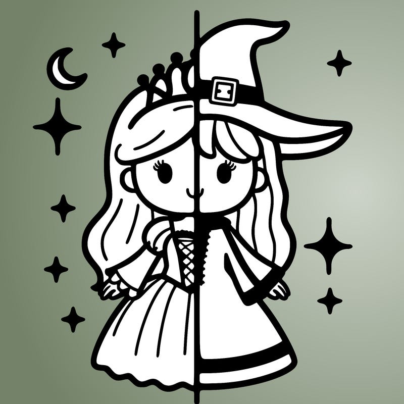 split princess and witch
