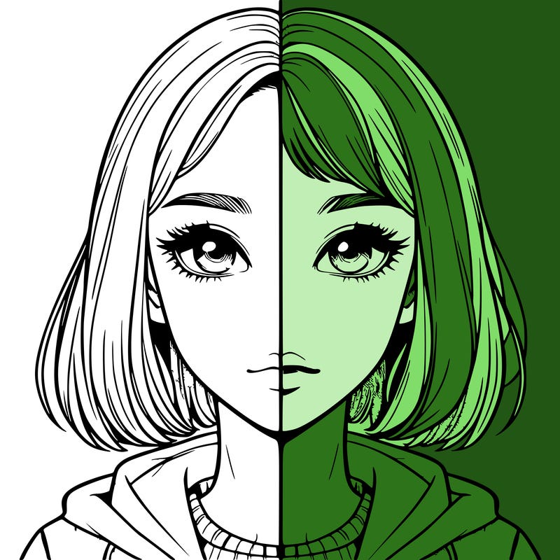 split realistic girl