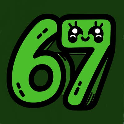 the numbers 67
