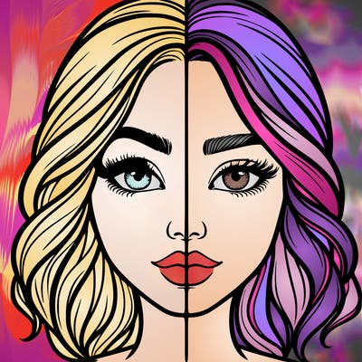 realistic girl split half