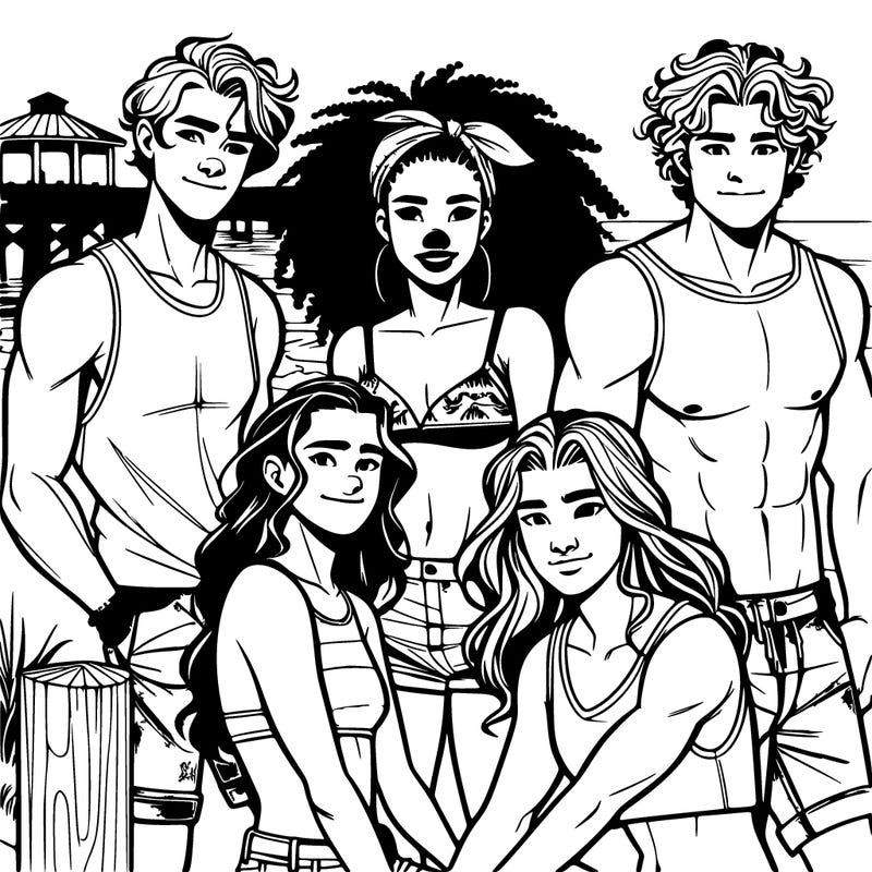 outer banks  with jj maybank and john b and pope hayward and kiara