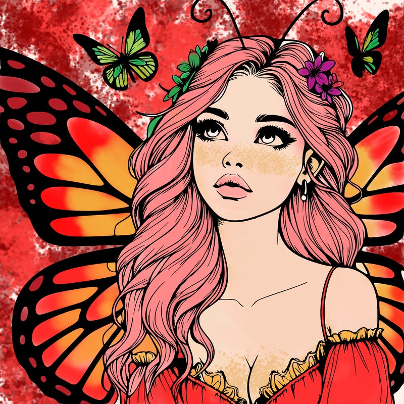 butterfly fairy realistic girl