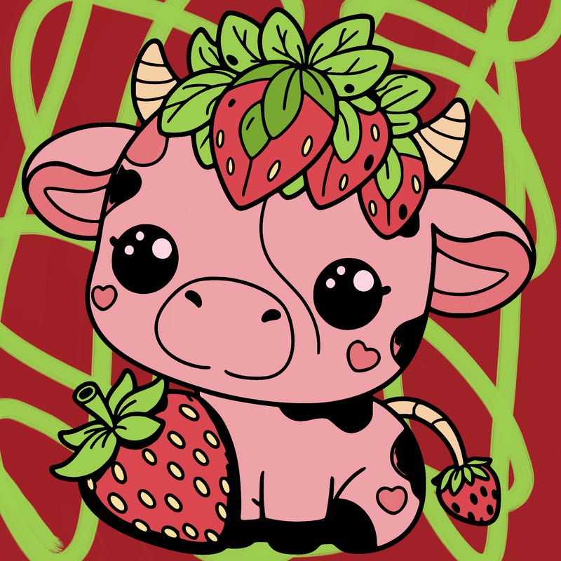 cute strawberry cow