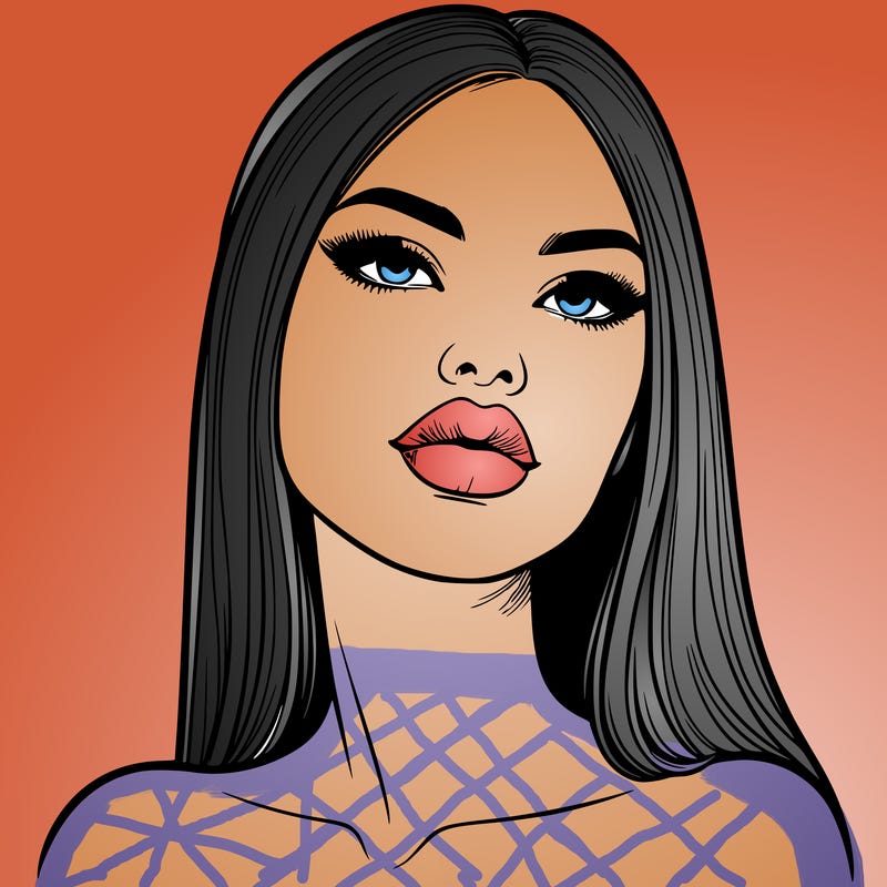 realistic woman with full lips