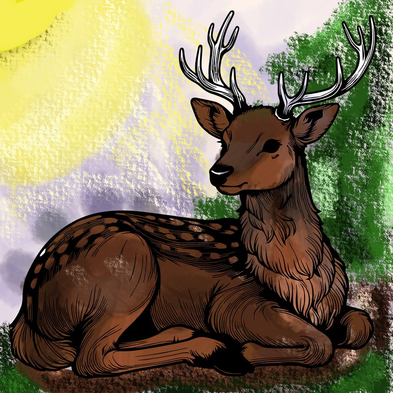 realistic deer with antlers