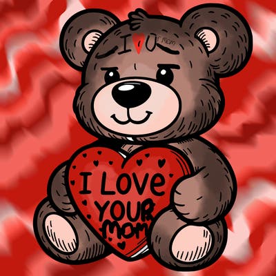 teddy bear holding an i love you heart