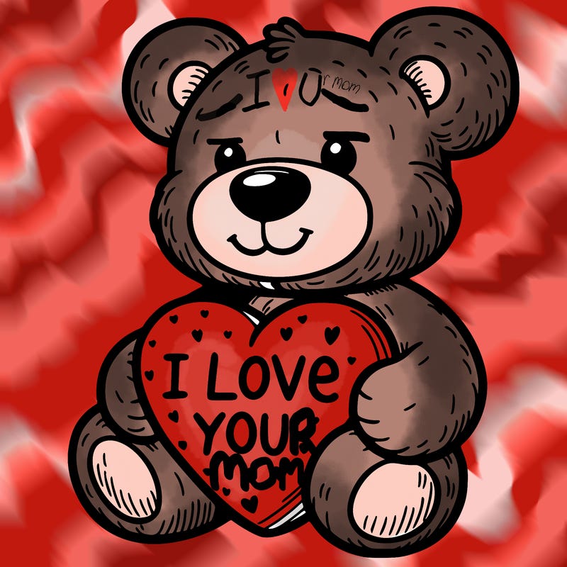 teddy bear holding an i love you heart