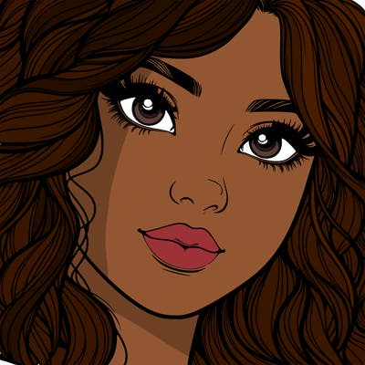 beautiful realistic girl close up to the camera with wavy hair,