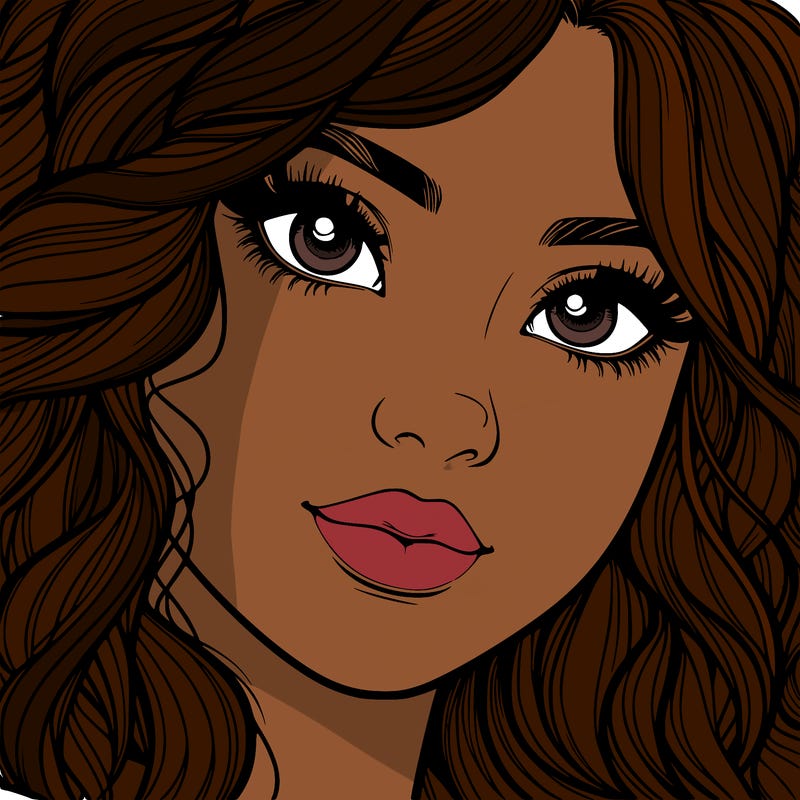 beautiful realistic girl close up to the camera with wavy hair,