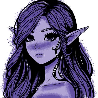 elf girl realistic dark fantasy