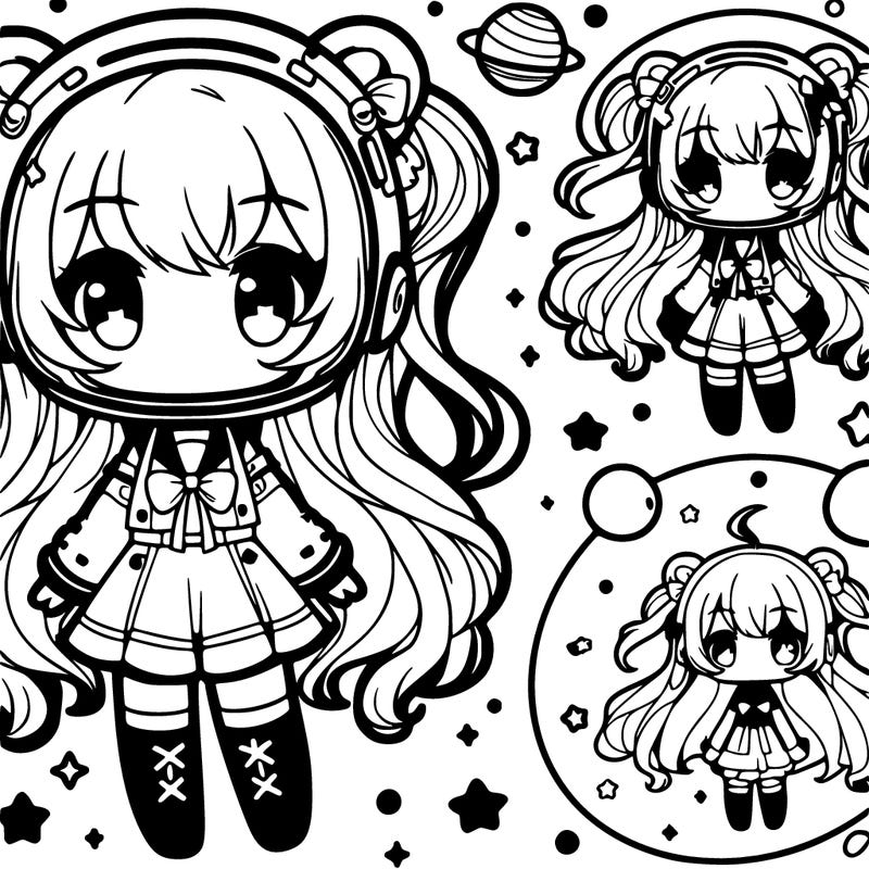 cute space anime girl