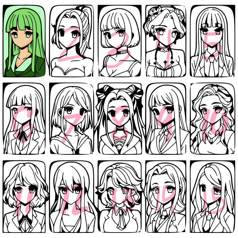 girls that look diffrent anime