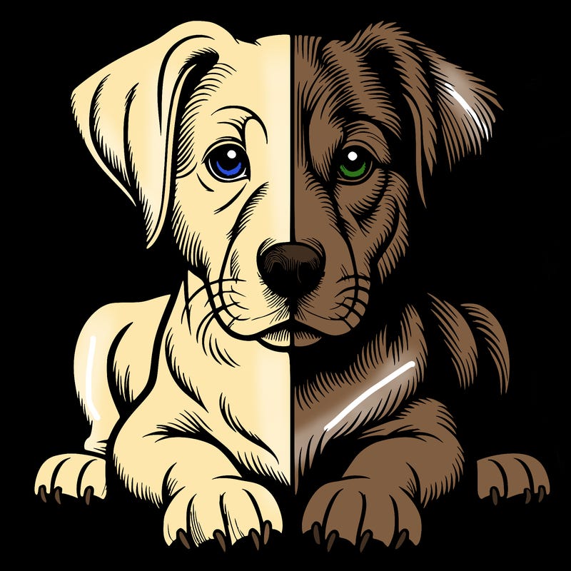 realistic dog split picture